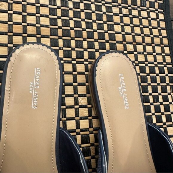 Draper James Darby Women's Slip On Mules Blue Embroidered Slip-On Loafers Size 9 - Picture 5 of 10